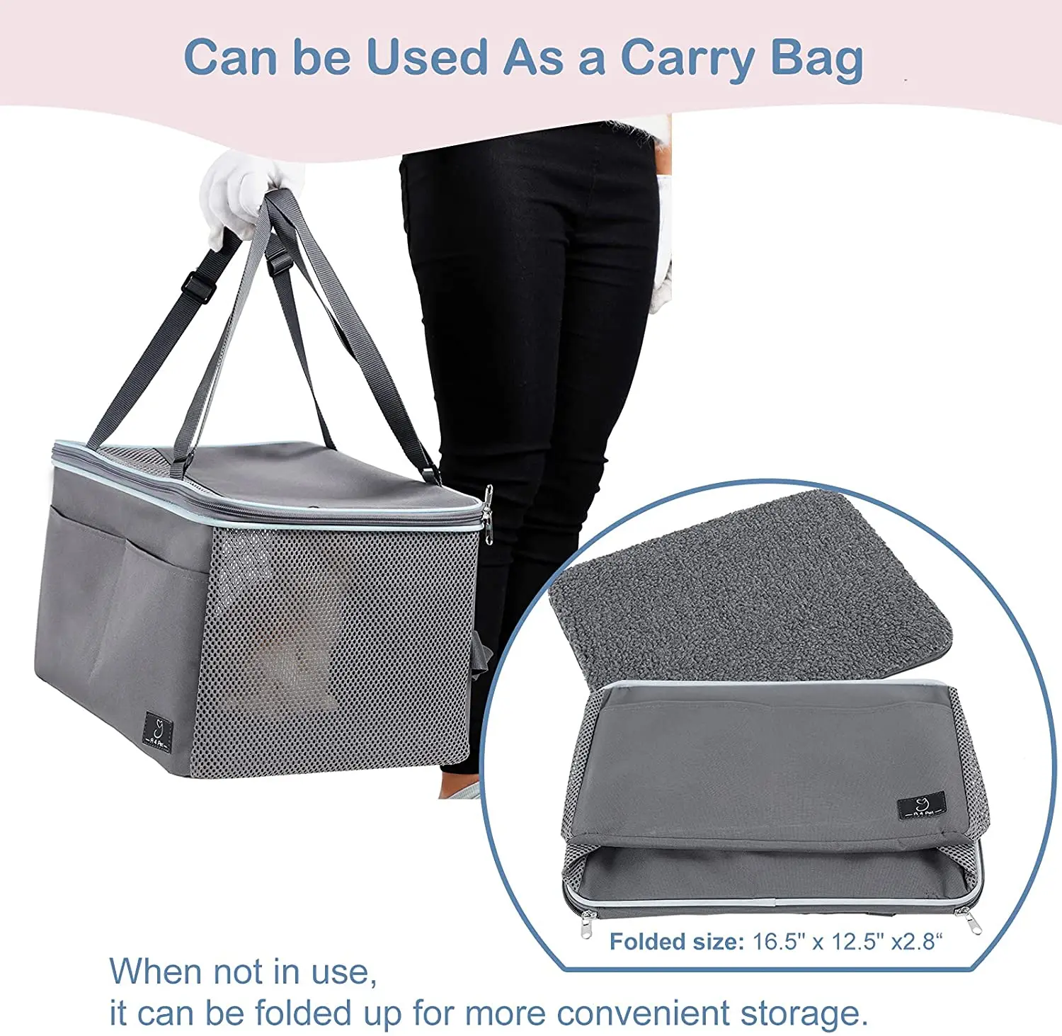 Pet Car Booster Seat Travel Carrier Cage,Oxford Folding Waterproof