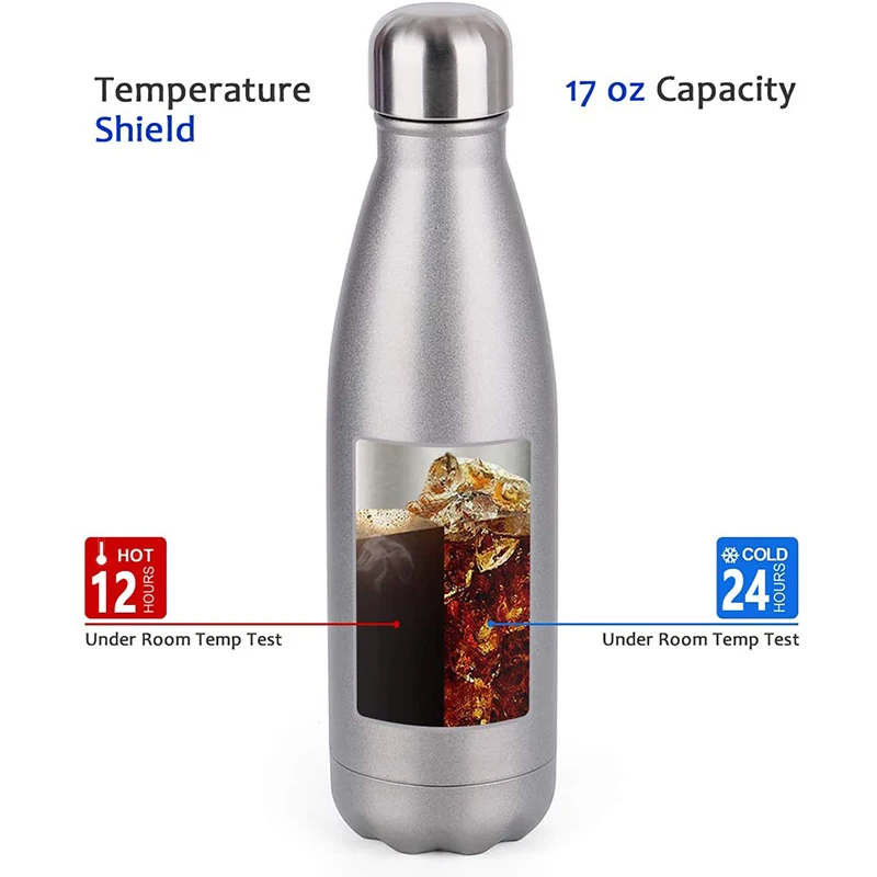 Everich Пользовательские Изолированные бутылки с двойными стенками из нержавеющей стали вакуумные фляги 500 мл в форме колы бутылки для воды