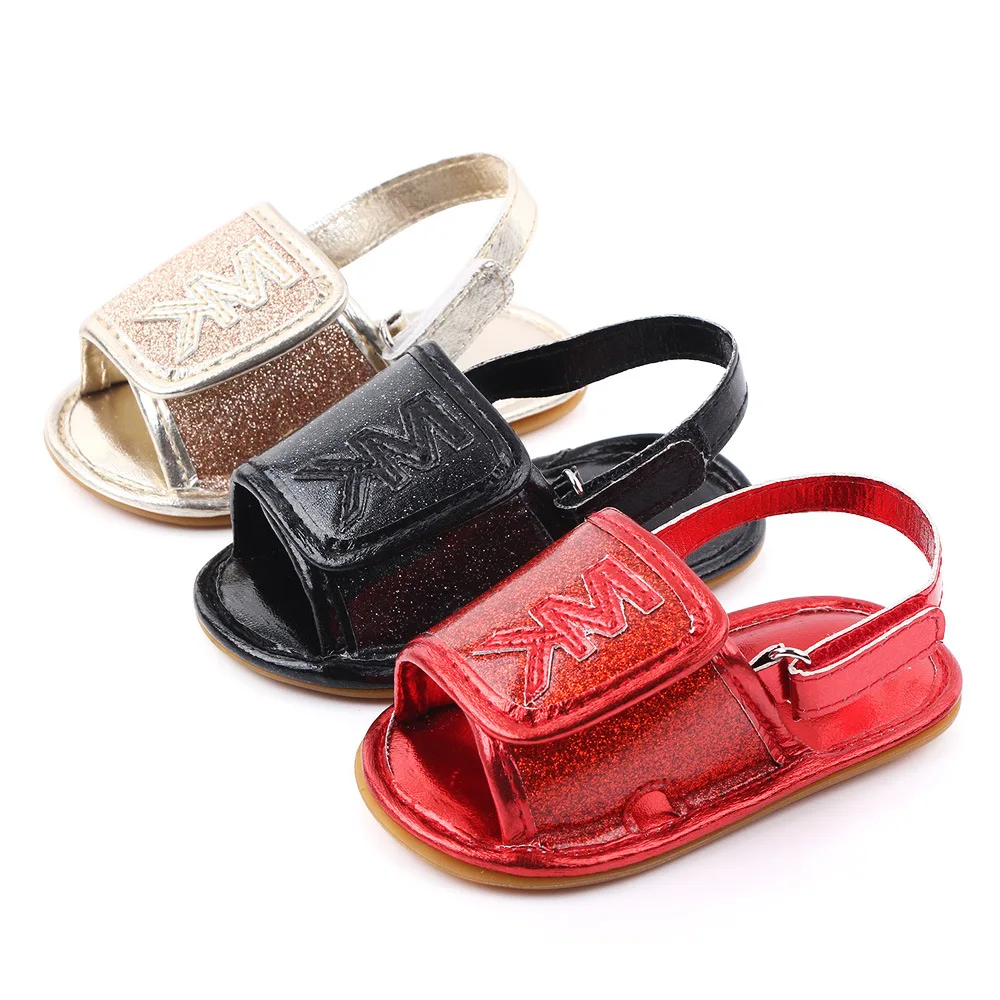 Оптовая продажа мягкая резиновая подошва анти-женские нескользящие тапочки из натуральной кожи летние От 0 до 1 года; Платье для маленьких девочек; Босоножки