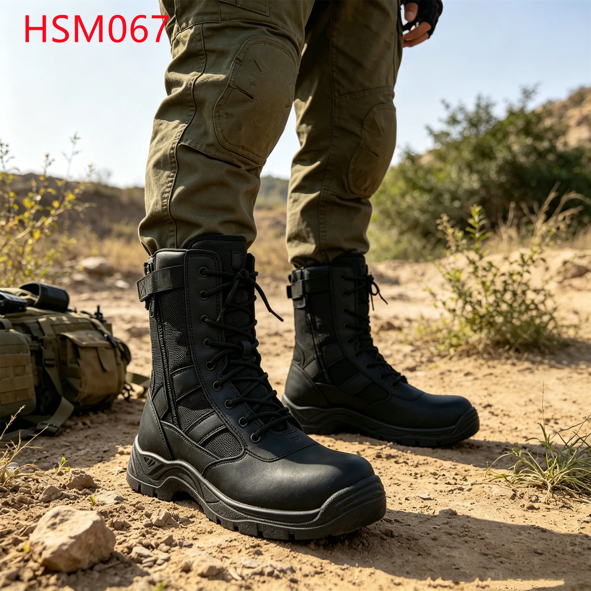 LXG, популярні південnoамериканські бойові черевики зі стальним носком, експедиційні черевики для патрулювання з двошаровою підошвою з поліуретану, виготовленою методом лиття під тиском, HSM067