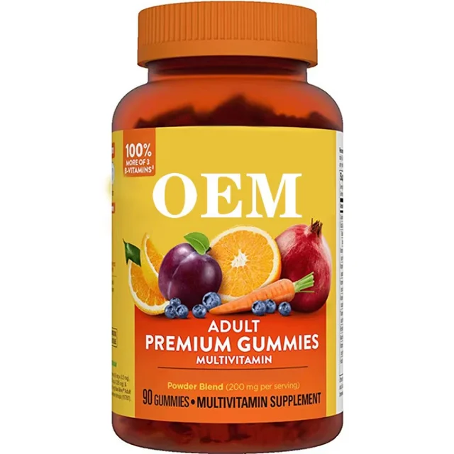 Private Label Vegan Vitamin Mineral Gummies Candy Adult Multivitamin Dietary Supplement Gummy Vitamins Manufacturers