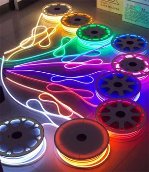 LED Neon Flex Rope Light 12V 24V 110V 220V 6*12mm 8*16mm 5M 50M Silicone PVC SMD2835 Waterproof Neon Lights For Sign Decoration
