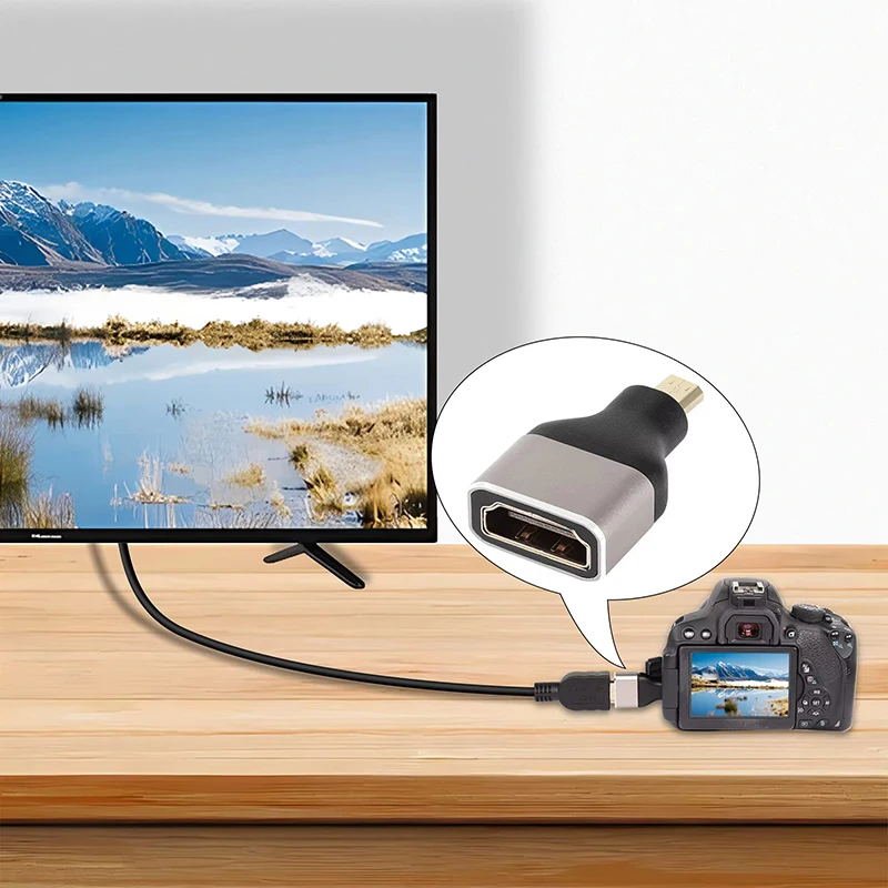 Cable Convertidor Conector Hembra a Macho Micro HDMI de 8K 60Hz 2.1 Cable Hdmi Compatible con Ps5 Xbox TV Proyector