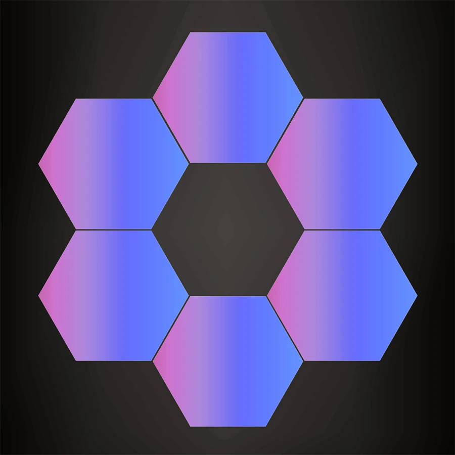 JEEJA Remote Control Hexagon Wall Light Usb Colorful Led Honeycomb Quantum Lamp Modular Touch Sensitive Night Light for Home bar