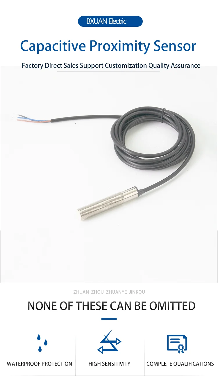 M12 Liquid Level Capacitive Proximity Sensor 4mm Detection Distance Pnp