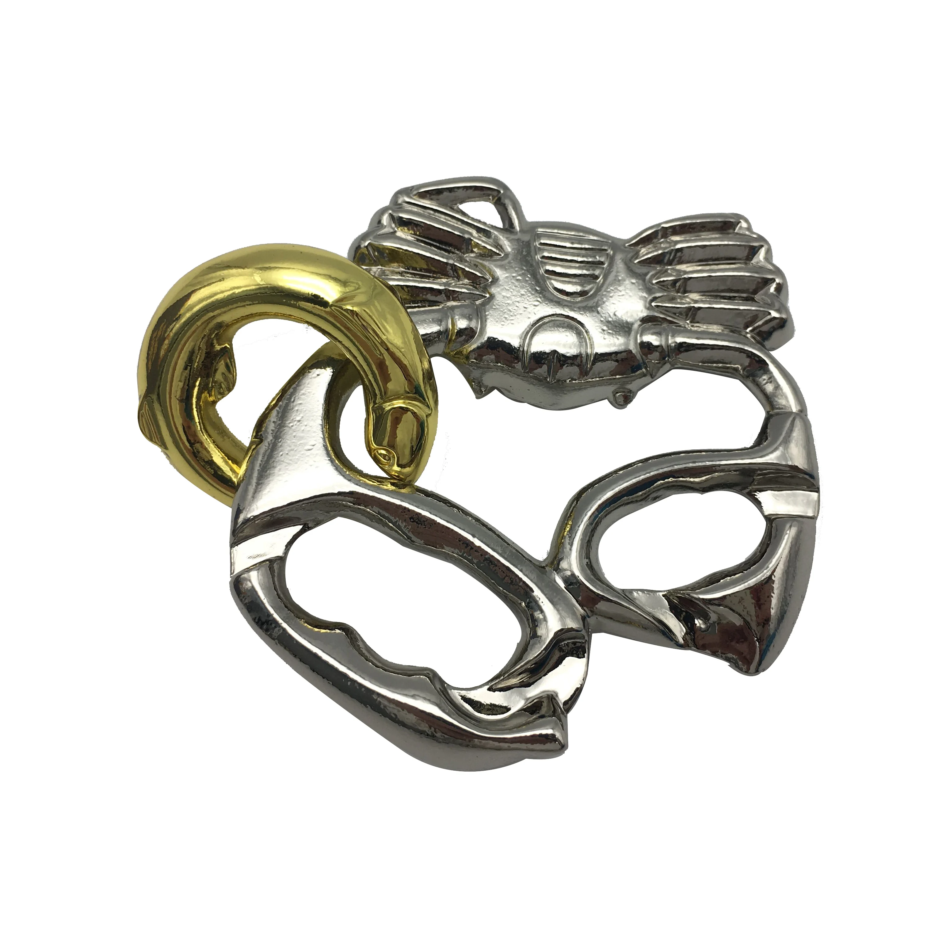 Metal 3d Puzzle Pieces Iron Puzzle Brain Teaser Gold Silver Bepuzzled Starfish Claw Seabream Shark Seahorse Cast Metal Puzzle