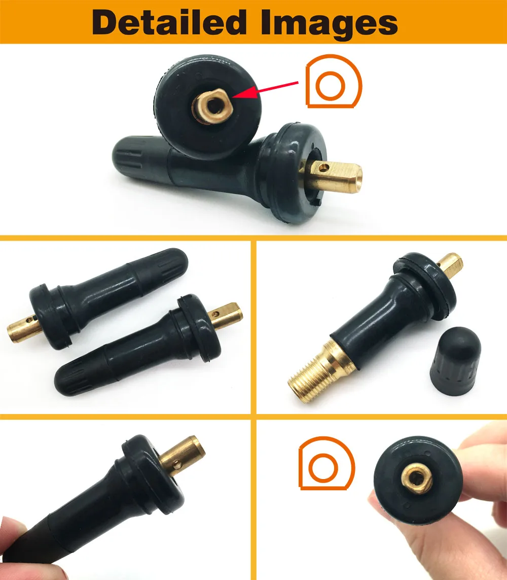 Black Tpms Valve Stem Valve Tpms Car Tubless Tire Valves Tpms With