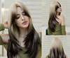 Brown hair ends dyed-63cm 24 inch