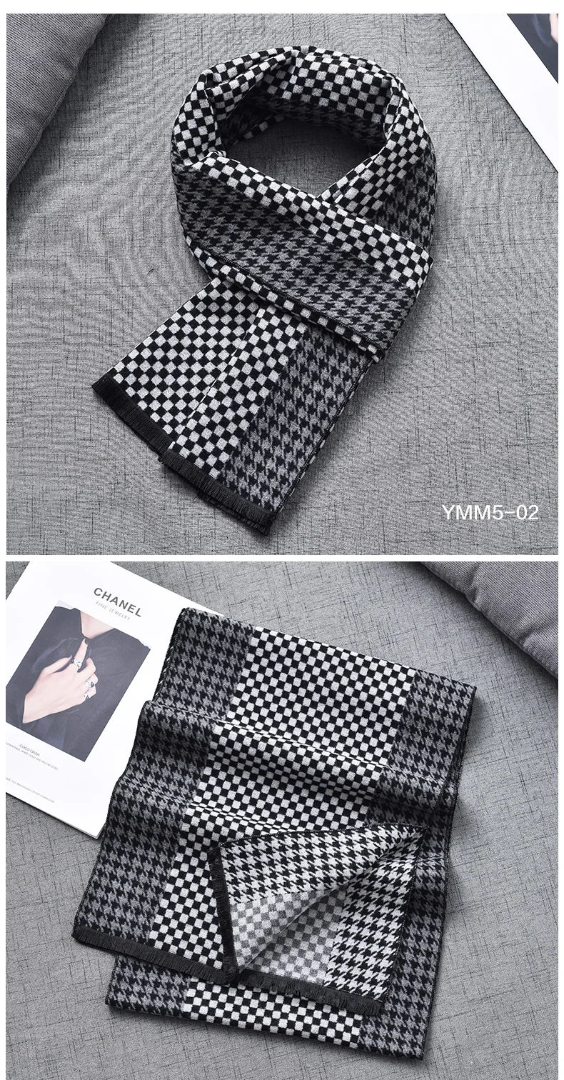 男士商务休闲厚围巾男士羊毛围巾冬季保暖围巾厂家