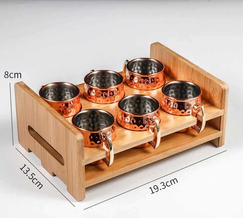 GRAINEX ENGINEER 2 Oz. Solid Copper Mini Moscow Mule Shot Mug, Set Of 4 Authentic 100% Solid Copper Hammered Moscow Mule Mug 2-Oz Shot Glass - Set Of