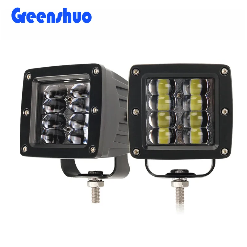 5inch 12V Led Fog Light 9D Square 40w Flush Mount Led Work Light Pod for Offroad Atv Suv Truck