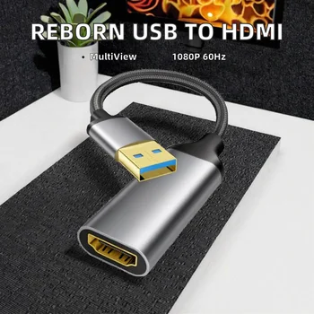 Reborn USB Type-C for Adapter 1080P 60Hz USB 3.0 Male for Female Multi-Display Converter for Macos Windows 7/8/10/11 Requires detail image