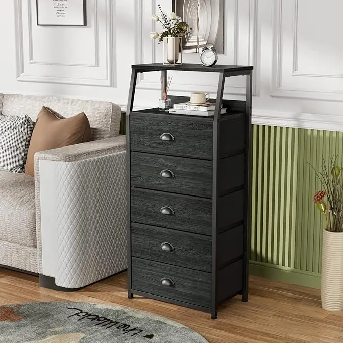 Customized Wooden Space-Saving Chest with Fabric Dressers  Idea for Bedroom Coat Closet Storage Cabinet and Home Furniture