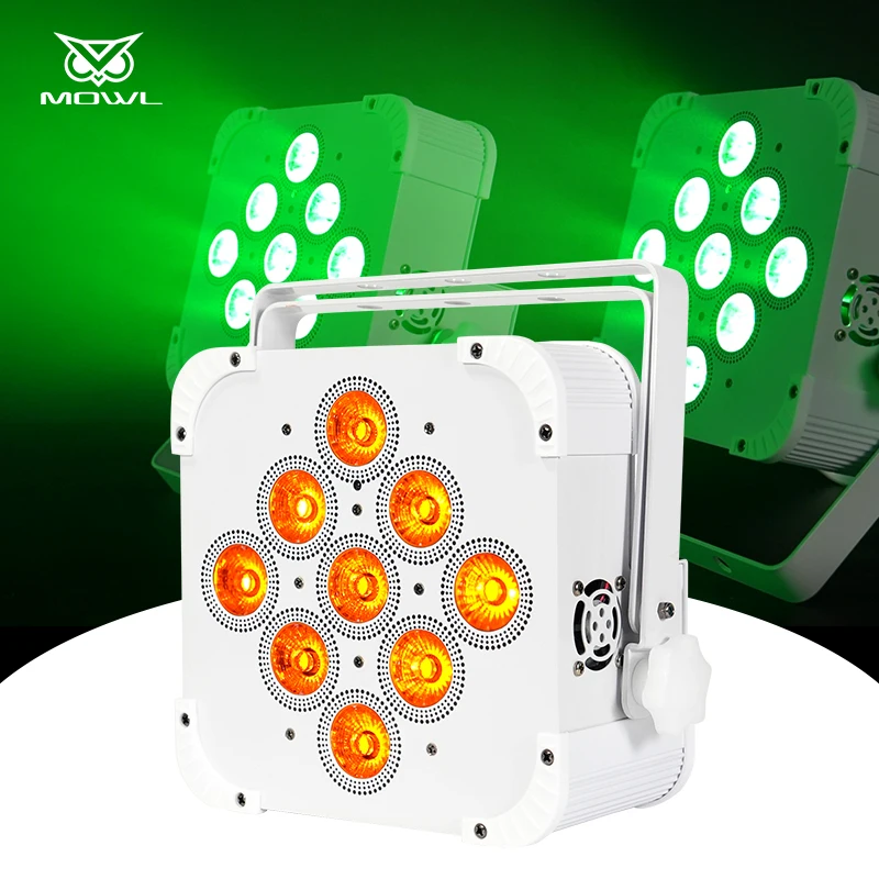 10 Projecteurs PAR LED RGBWA+UV Rechargeables - 6x18W, Contrôle DMX, Batterie 18650 - Neufs Avec Flight Case