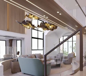 ECOJAS Luxury Design Decorative Art Indoor Lighting for Villa Hotel Living Room  Chandelier