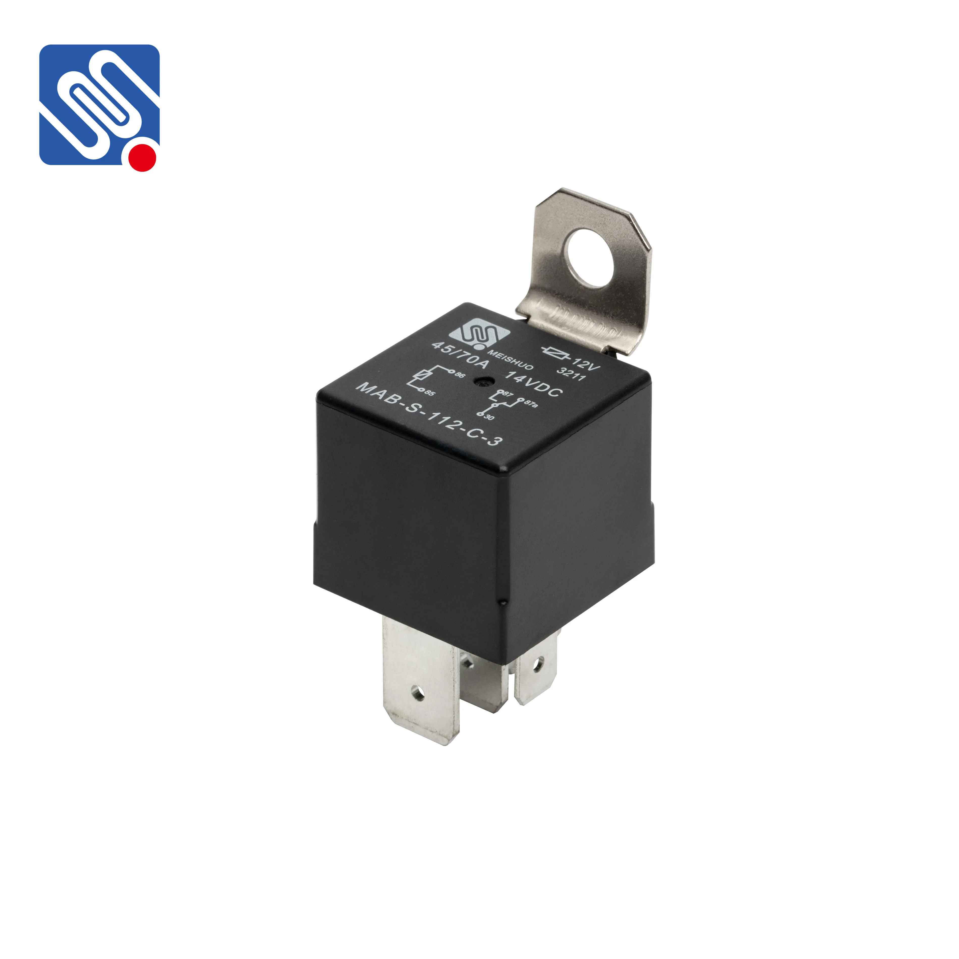 MEISHUO MAB-S-112-C-3 5 Pin 5 Wire Automotive Relay & Socket DC 12V Auto Relay 70A JD1914 for Car Truck New Condition