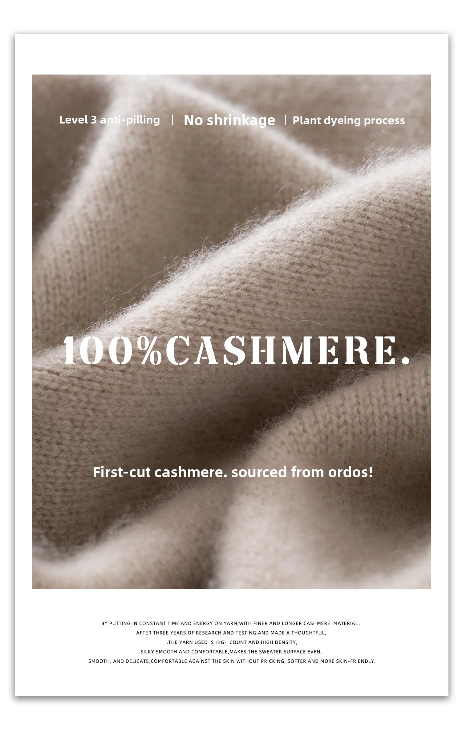 Women's cashmere pullover side view