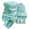 Eight-piece toiletry set in bright blue