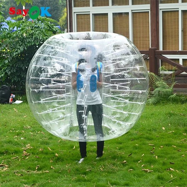 アウトドア バンパーボール インフレータブル ウォーターボール バブルサッカー ゾービングボール直径3m 大人でもお子様でも使用できます  : OPPSDECOR 空気注入式バンパーボール 直径1.2m 4