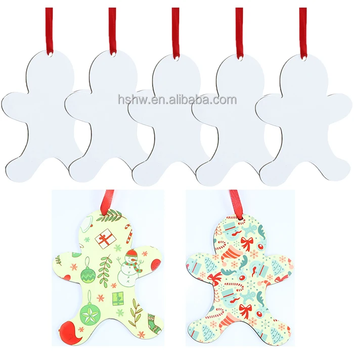 Blank Christmas Tree Gingerbread Man Sublimation MDF Ornaments