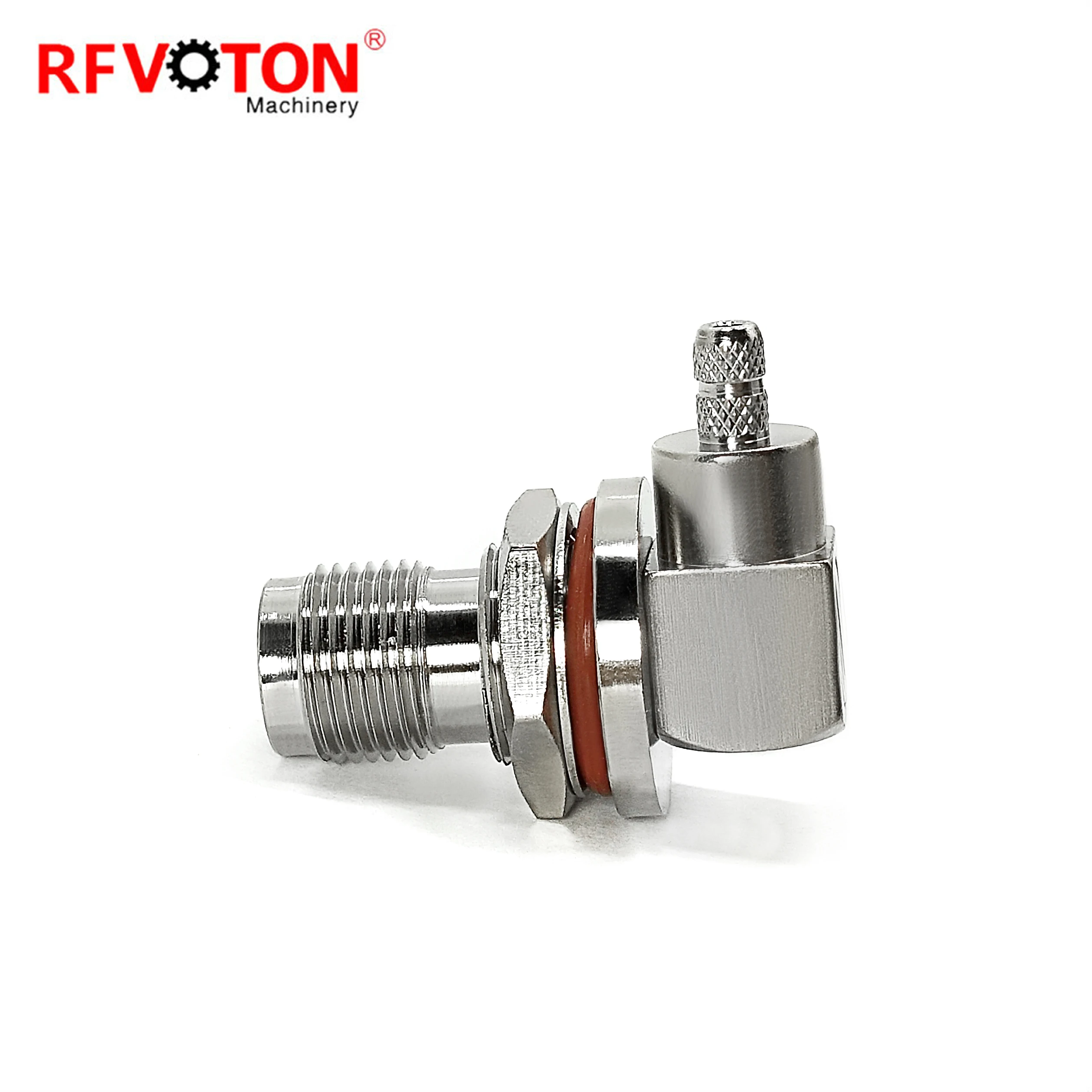 RF connector TNC type female jack RA right angle 90 degree bulkhead waterproof crimp for RG316  RG178  coaxial cable terminal supplier