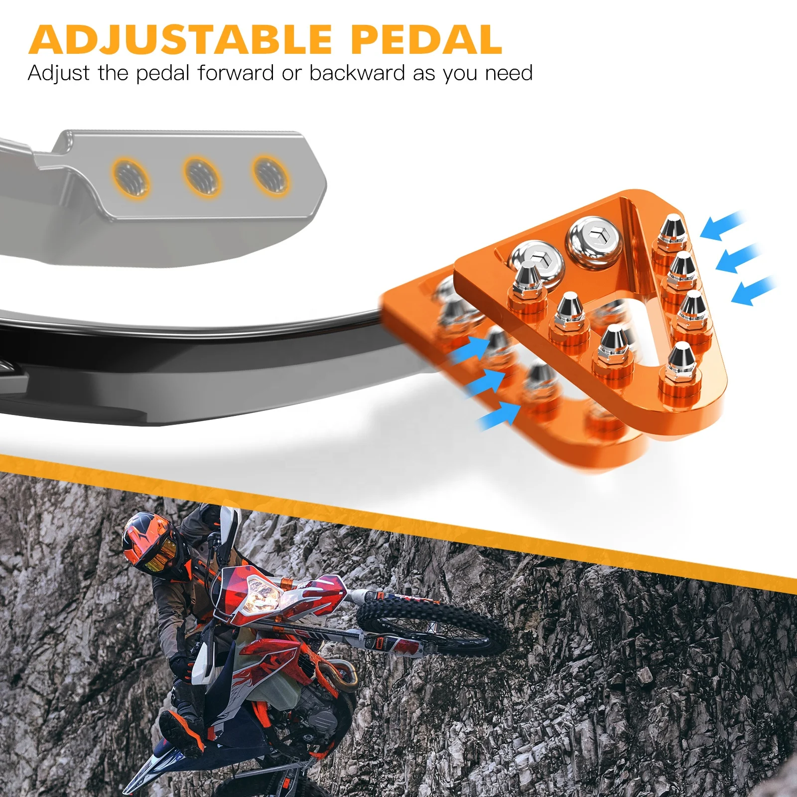 GOOFIT Levier De Frein Arrière Argenté Pour KTM 125 150 250 300 500 - Modèles SX EXC XCW XC