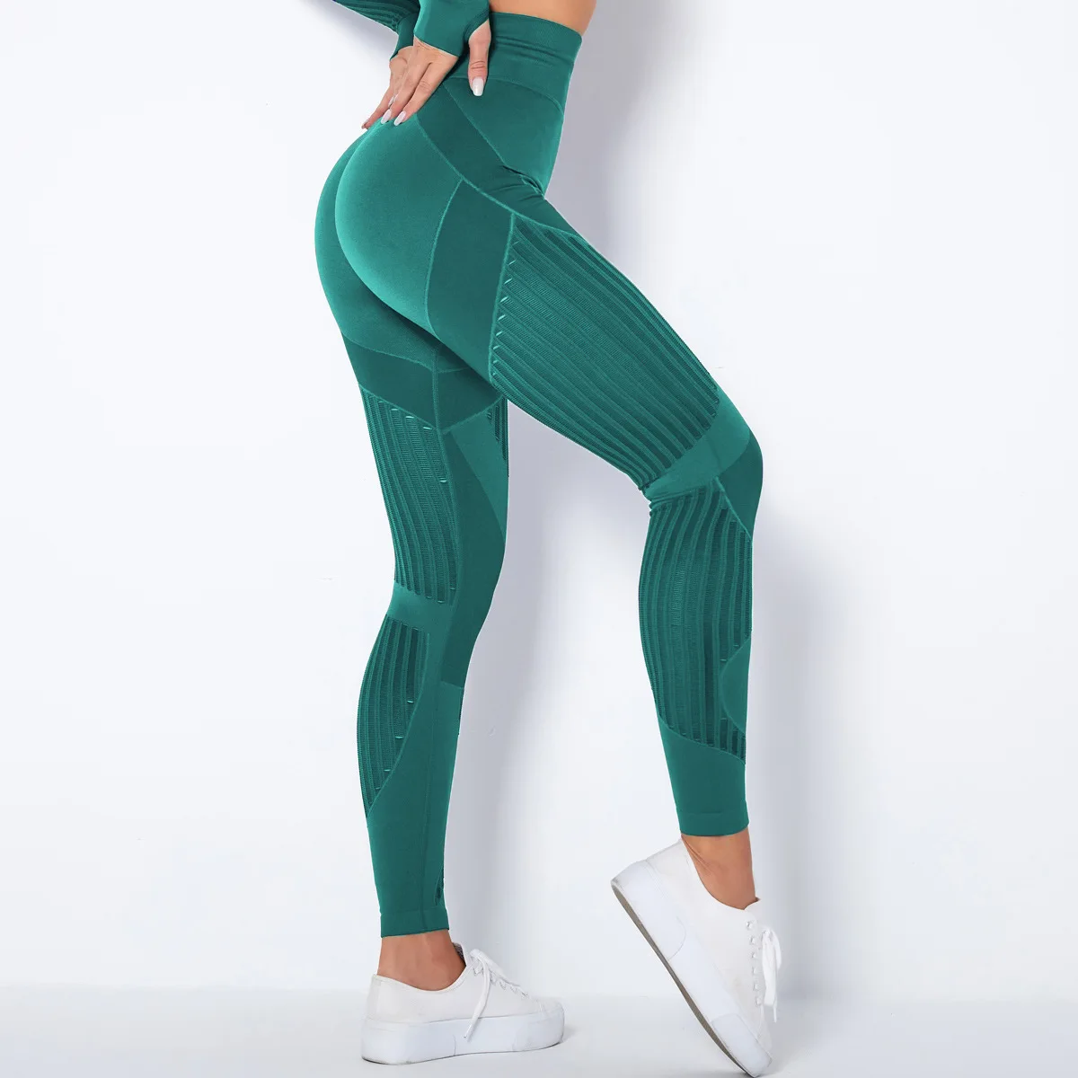 High Waist Public See Through Cross Yoga Pants Custom Wholesale Fitness Gym Yoga Top and Pants Set