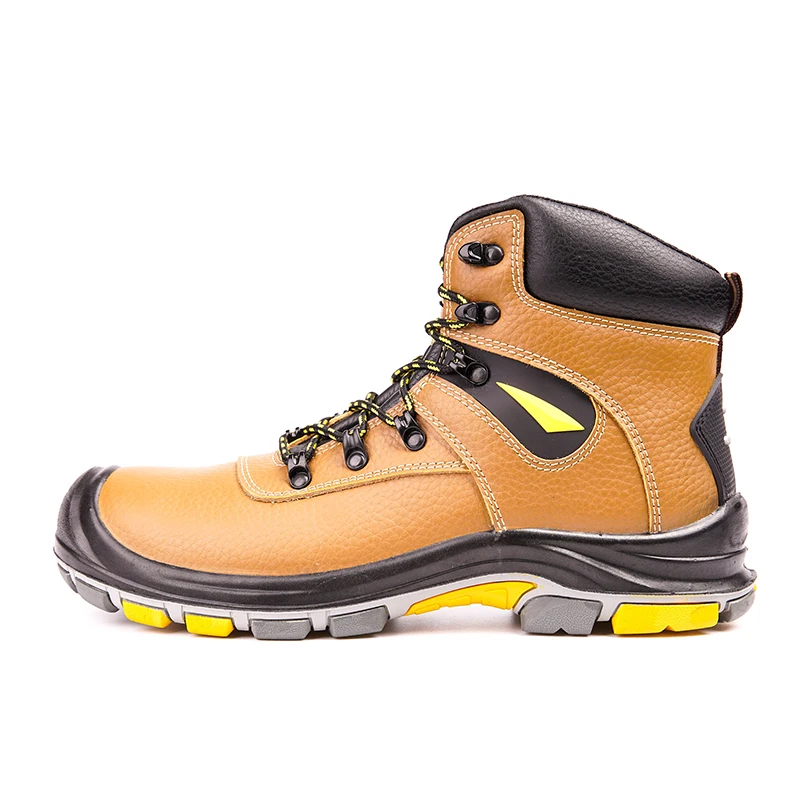 Leather Slip Resistant Price Steel Toe Construction Rubber Sole Work Boots for Men