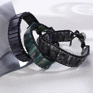 Natural Snow Stone Geometric Classic Boho Handcrafted Adjustable Gemstone Beaded Dainty Men's Fashion Jewelry