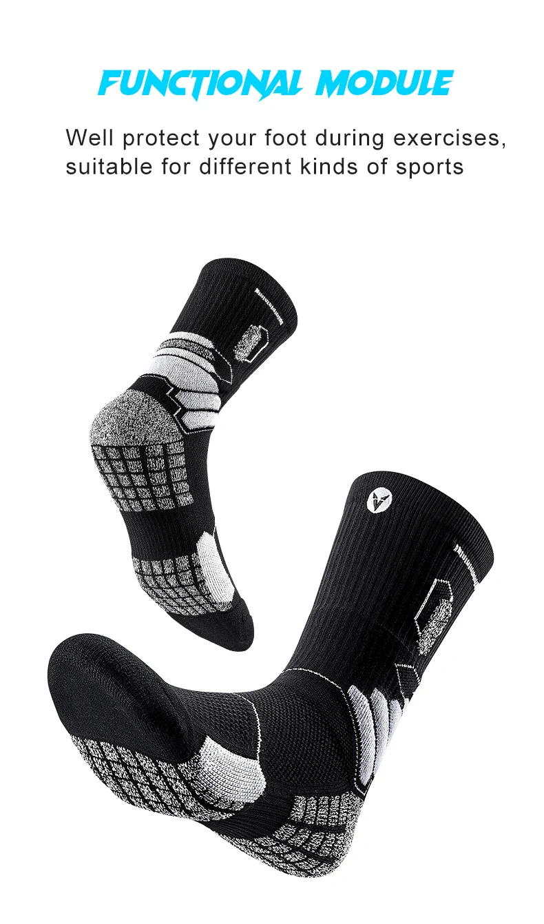Men Sport Socks Anti Slip Custom Logo Running Camping Compression ...