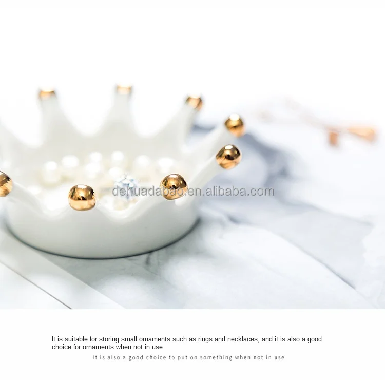 Custom Ceramic Ring Holder Jewelry Crown Shape Ring Trinket Tray Dish Birthday Wedding Festival Gifts.jpg