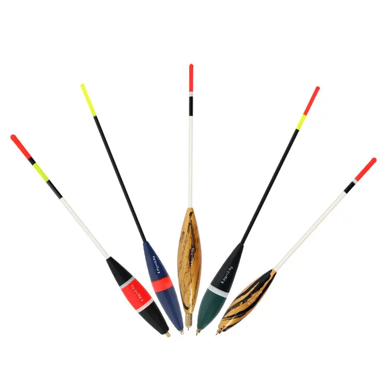 Lot De 5 Flotteurs De Pêche Qiter En Bois De Balsa – Modèle Coulissant, Peinture Haute Qualité, Tailles 3/4/5/6g + Plomb 2g