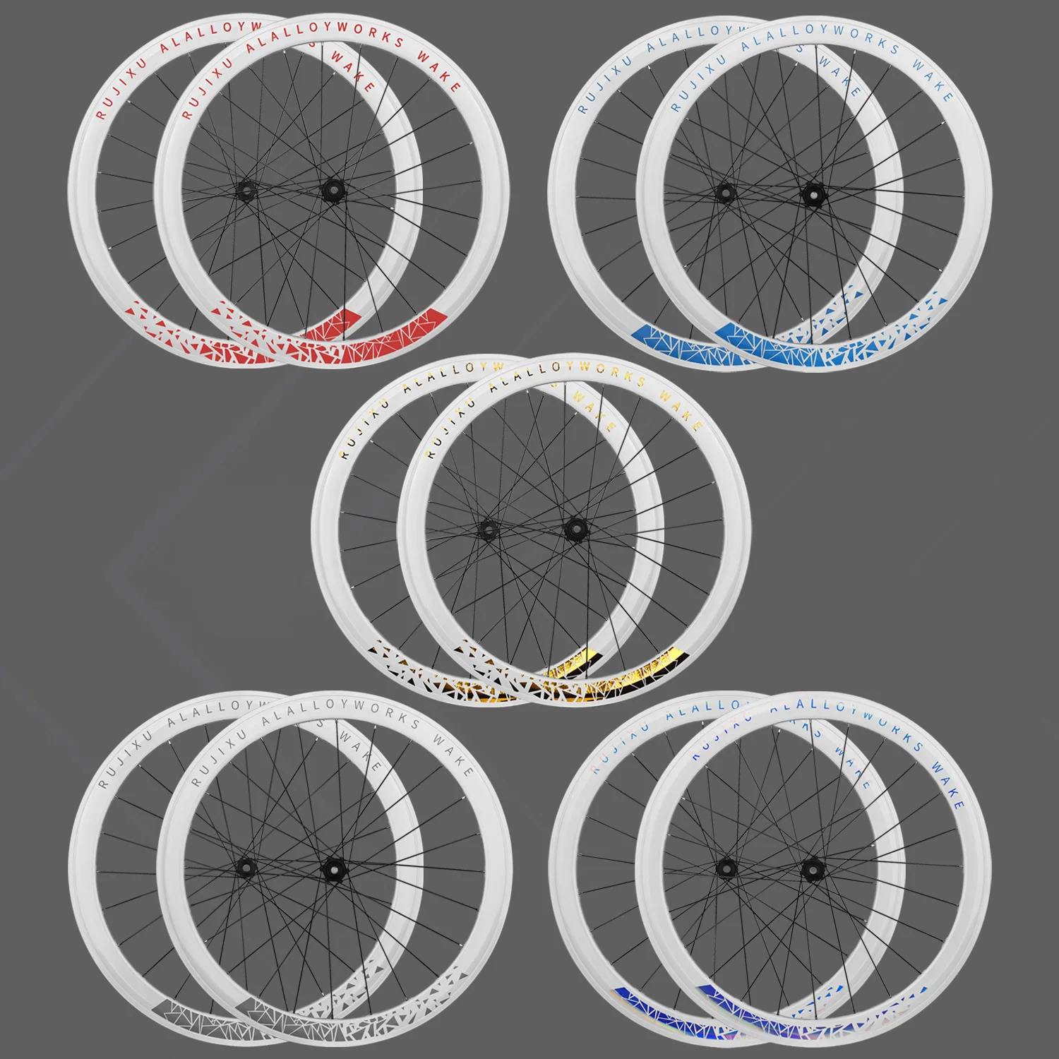 Rujixu 700C 36Tラチェット50mmクリンチャーアルミ合金自転車ホイール