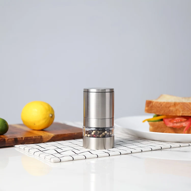 Manual Stainless Steel Salt And Pepper Mill Grinder Ceramic Burr Dry