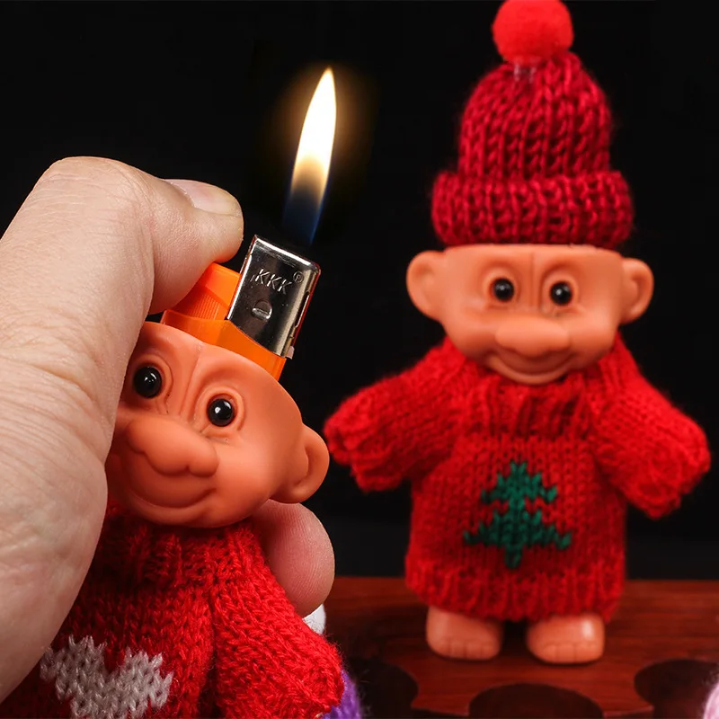 Ap Cartoons Cute Lighter Rack Holder Troll Rubber Doll Lighter Shell