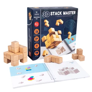 READY to SHIP Hot Sale Think Logic Toys Mini Building Blocks for Kids Puzzle Game Wooden Toys 3D Stack Master