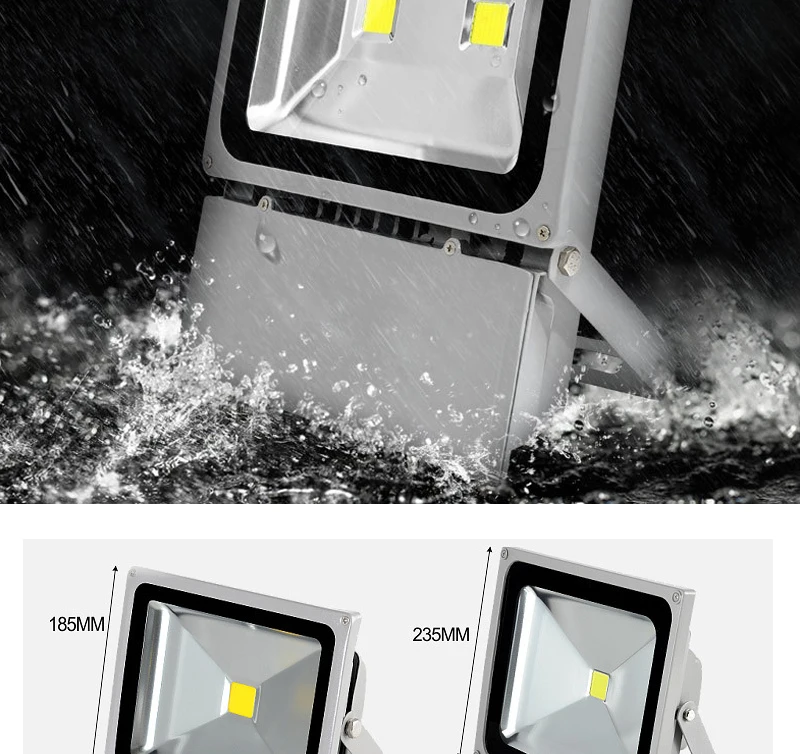 ไฟฟลัดไลท์ LED 30W 150W สีขาวหรี่แสงได้กันน้ำอลูมิเนียมกันระเบิดสำหรับไฟแนวนอน