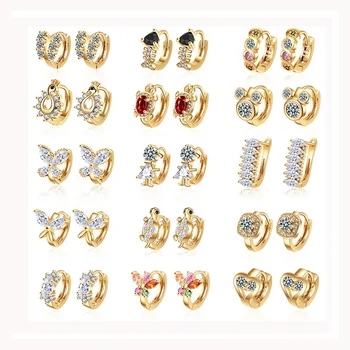 Hot Sale Fashion Jewelry Earrings Luxury 18K Yellow Gold Filled Earrings For Girls