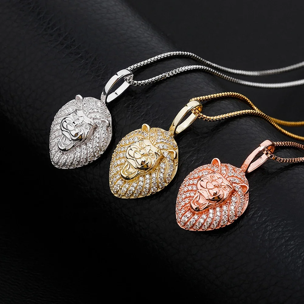 Gold Color Lion Pendant Necklace 