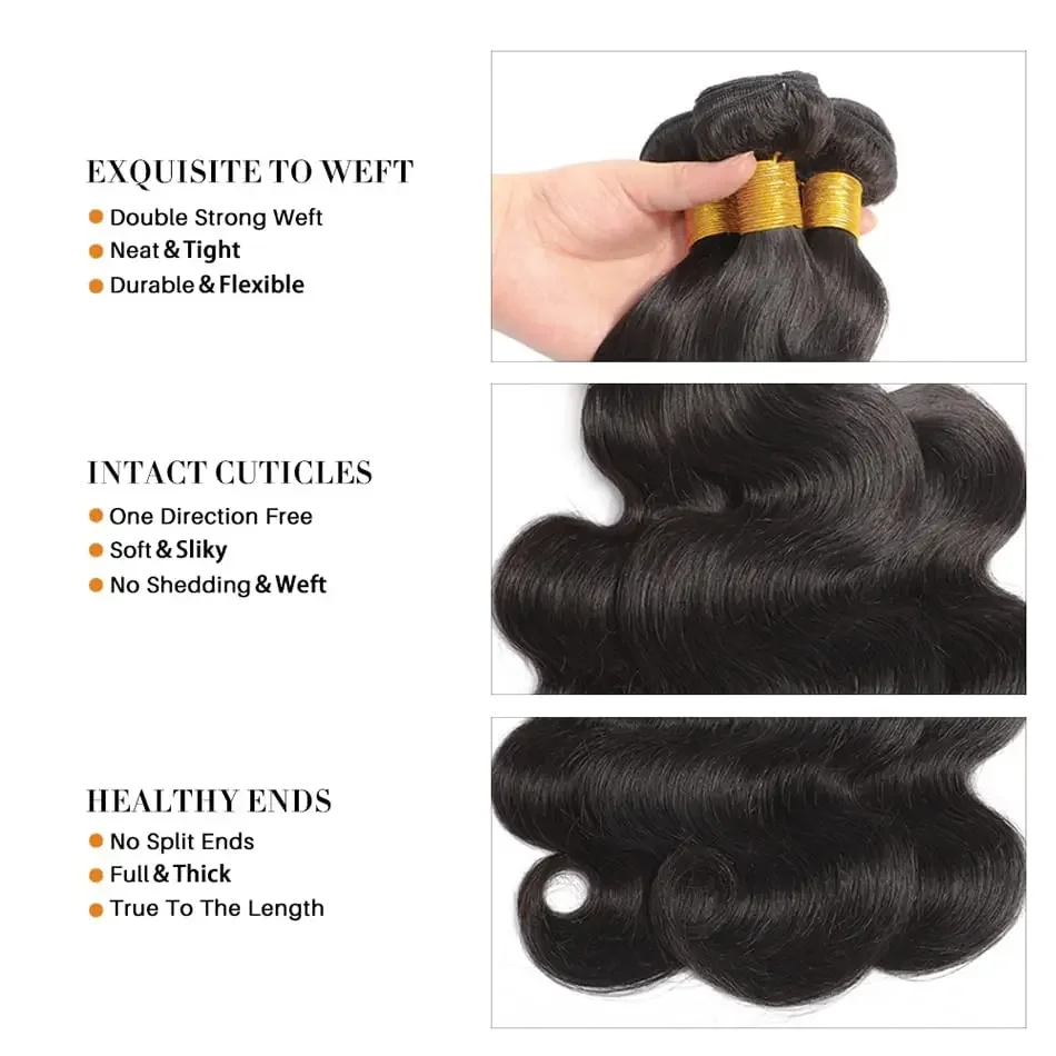 Bundle di capelli vergini brasiliani non trattati con capelli umani ondulati_voghion.com