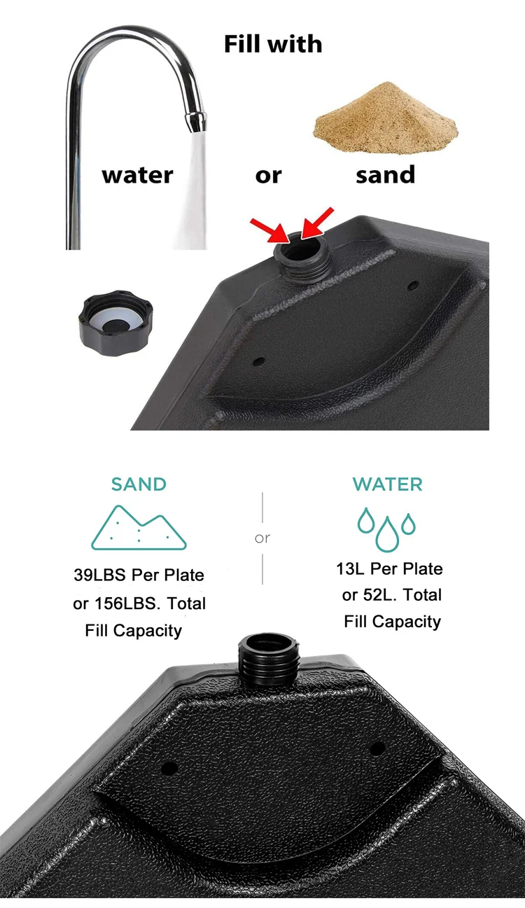 Custom Garden Folding Sun Terrace Umbrella Base Outdoor Beach