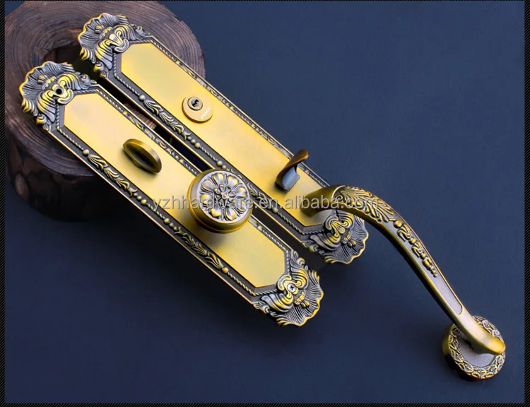 [zinc Alloy]good Quality Antique Villa Wood Door Lock Handle Designs