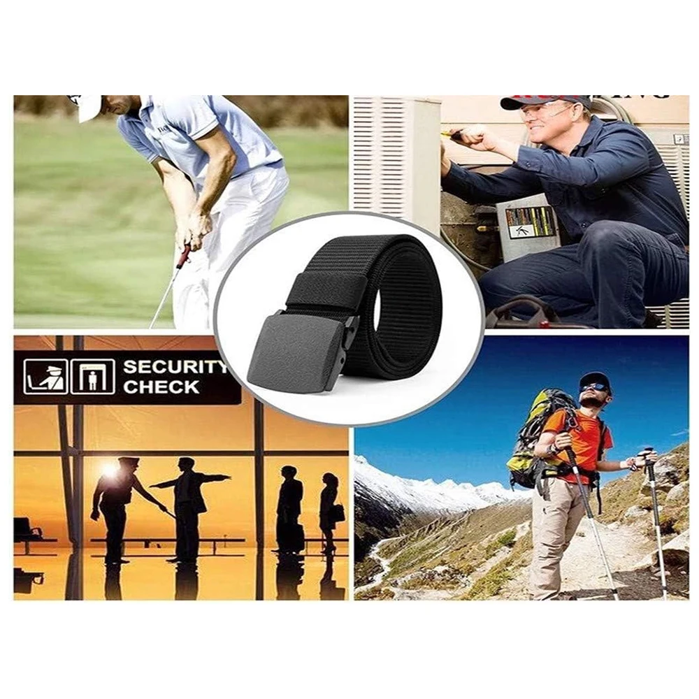 Wear-resistant Nylon Training Tactical Men Belt Webbing Canvas Outdoor Web Belt with Plastic Buckle Fits Pant