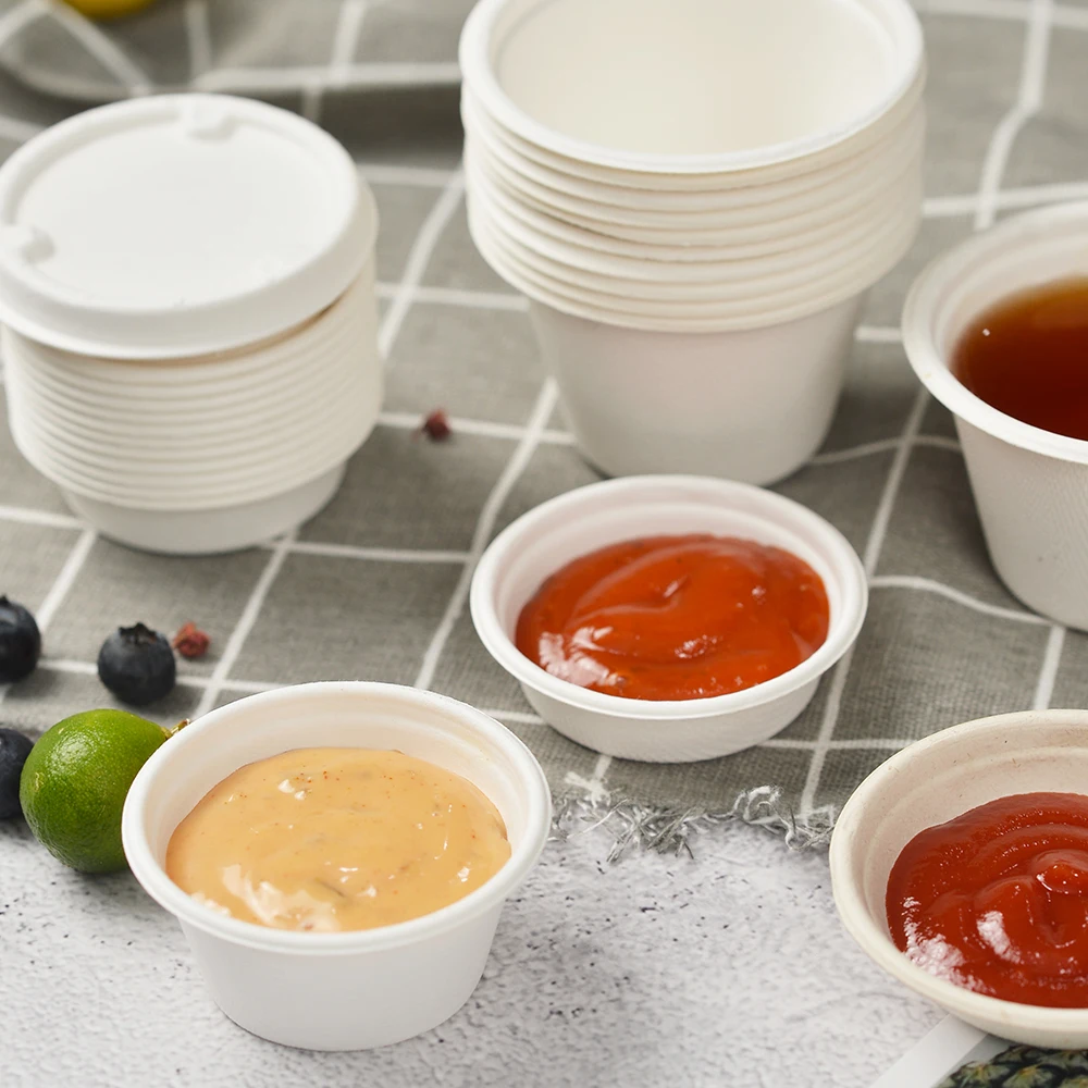 Лучший продавец биоразлагаемый и Компостируемый стаканчик для соуса из целлюлозы сахарного