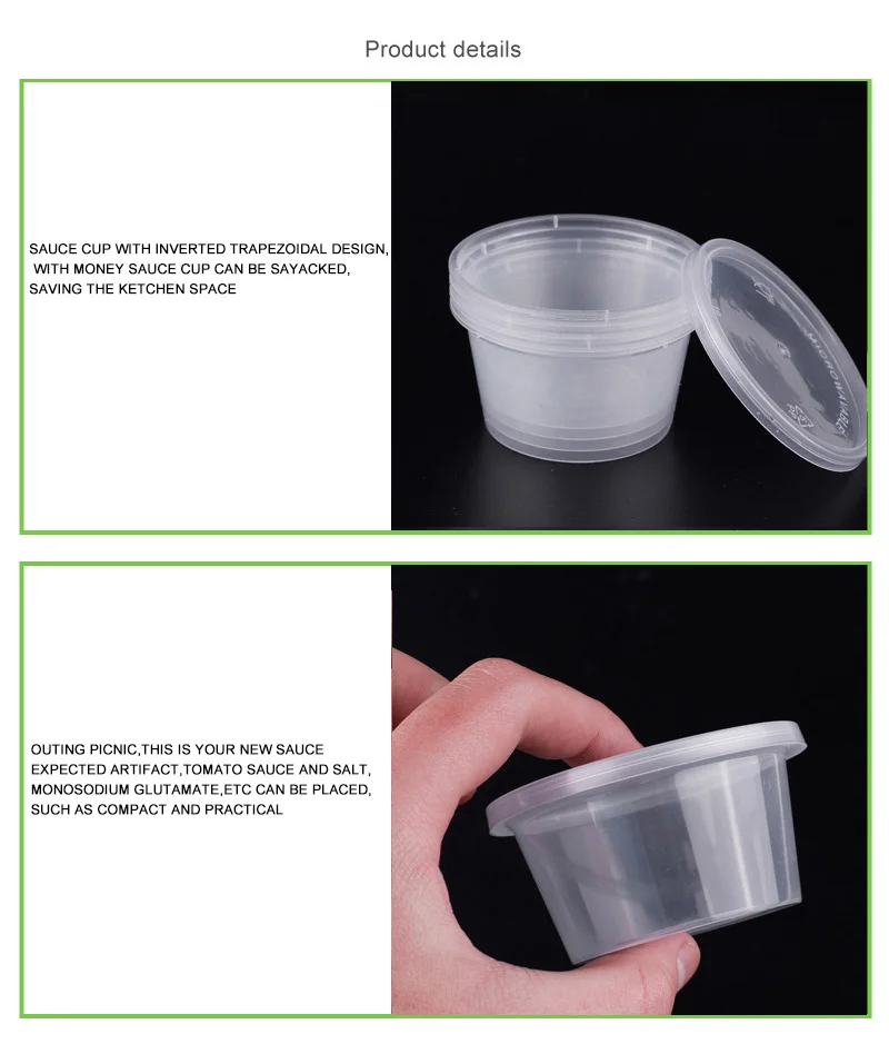 Leakproof, BPA Free 4oz Souffle Cups And Lids Stackable Sauce Cup for Salad Dressing Sauces Or Jello Shots