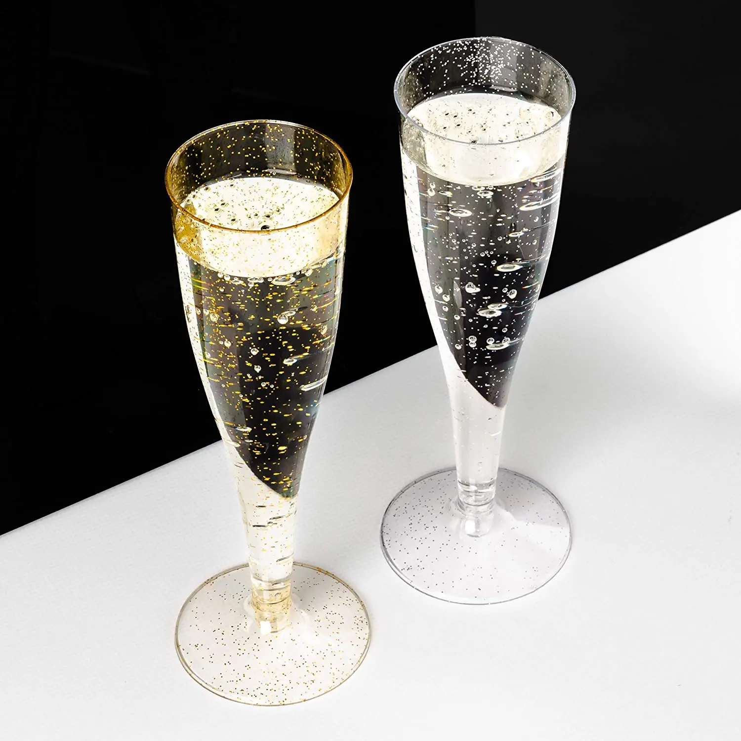 White 200ml Plastic Champagne Flute, Disposable Prosecco Glasses