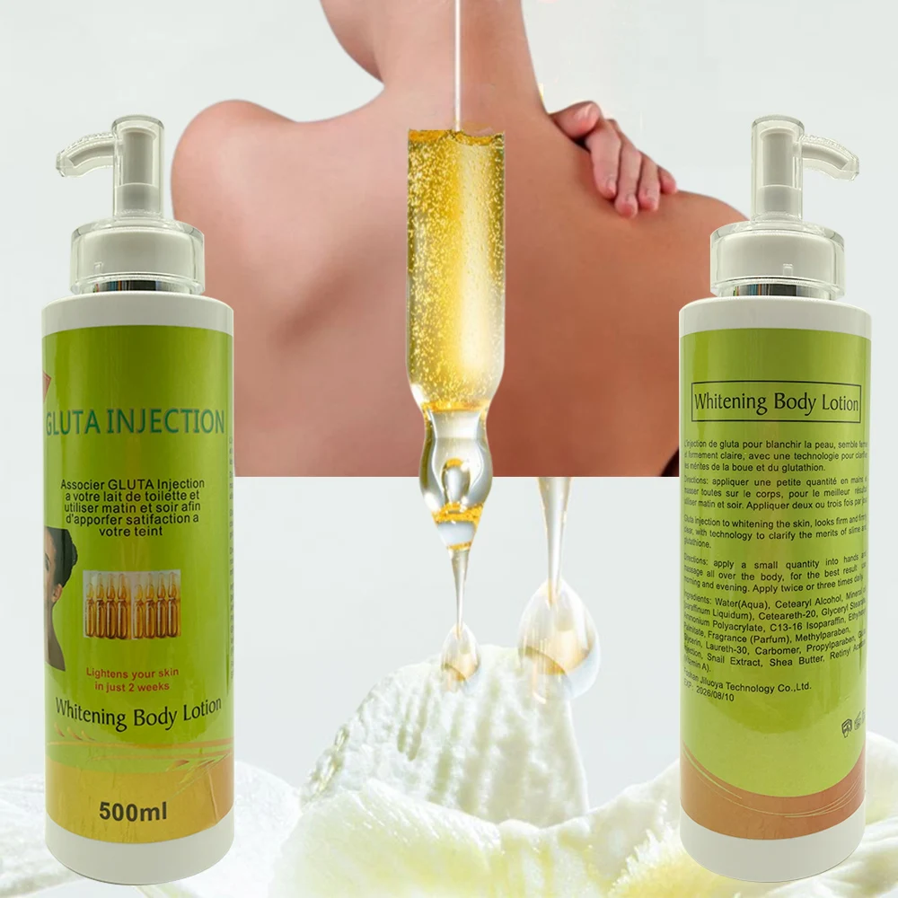 Hot Selling 500ml Glutathione Vitamin C Gluta Terminal Strong Whitening Body Lotion with Milk Removes Acne & Dark Spots