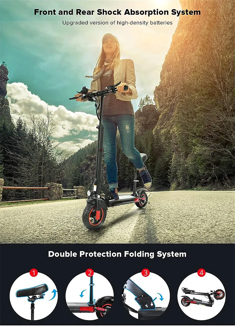 EU US warehouse 500W motor electric scooter foldable e scooter 10inch tires speed 45km / h adult electric scooter with seat