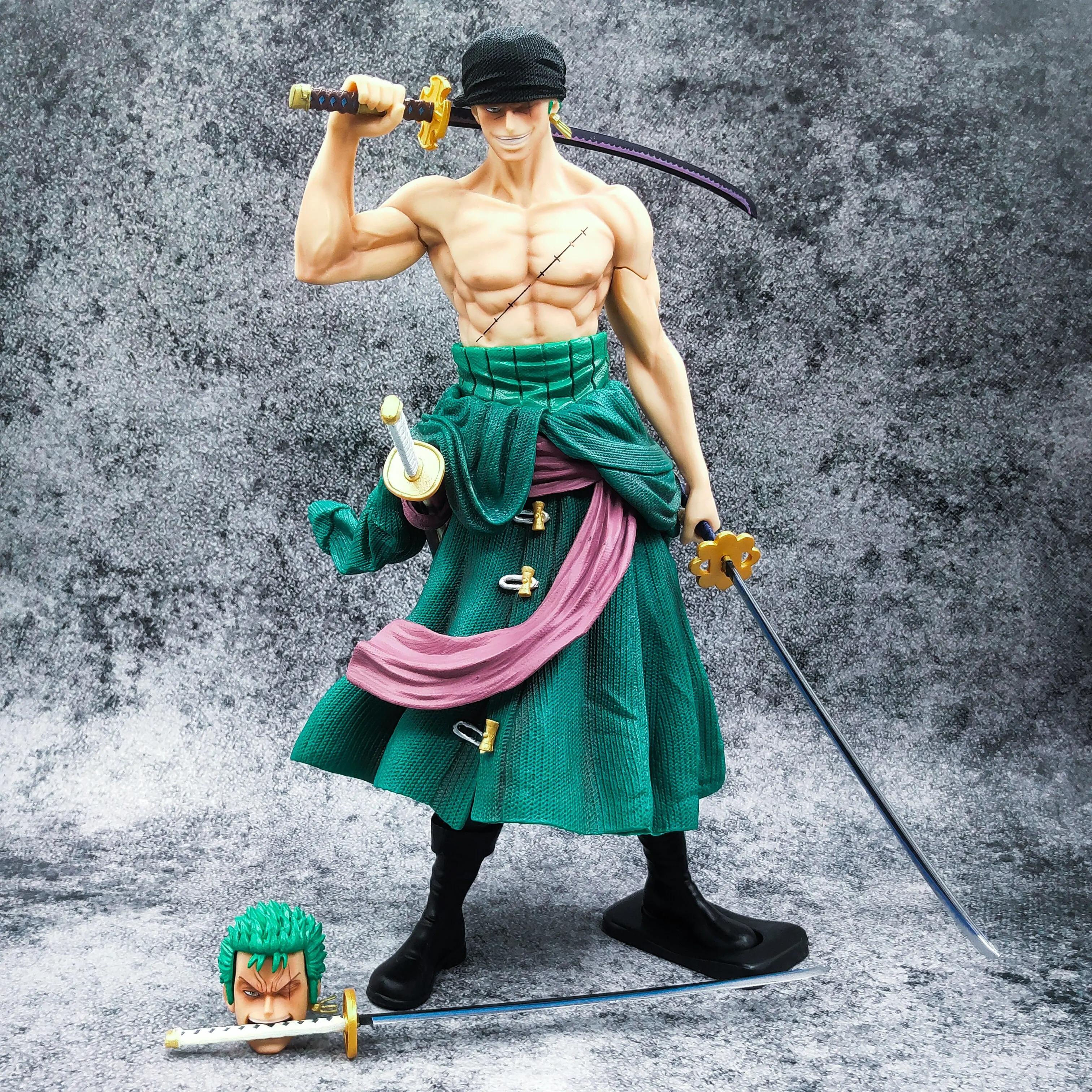 31cm 12.2inch One pieced Ronoa Zoro Figure Change Head Carry 3 Katana Ghost  PVC Model Toy Oned Piece Zoro Anime Action Figure| Alibaba.com