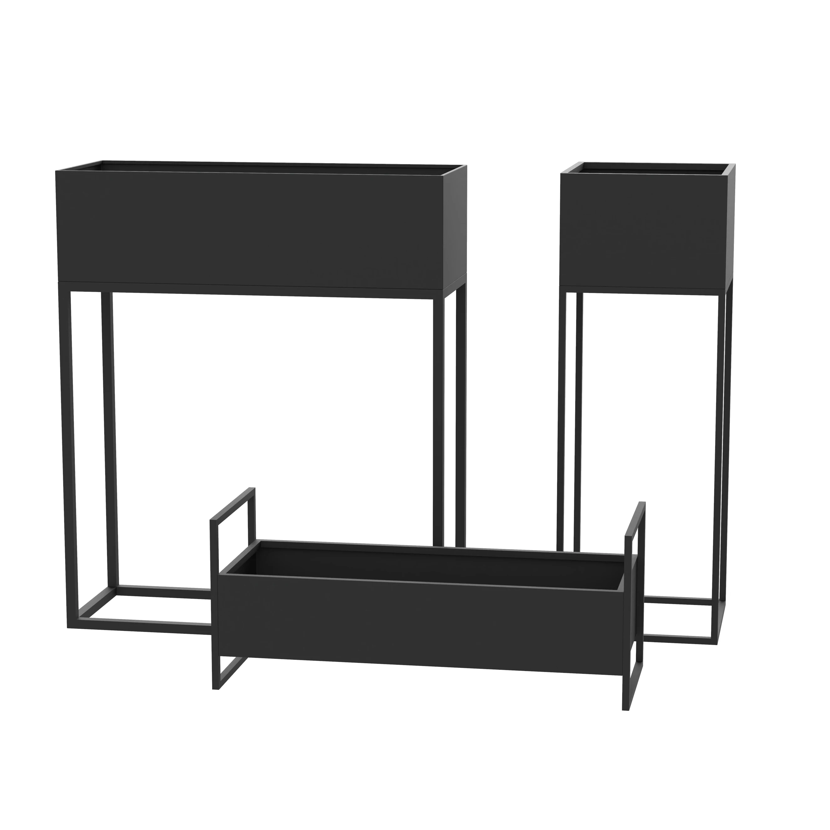 Metal Garden Planter Outdoor Standing Planting Box And Multifunction